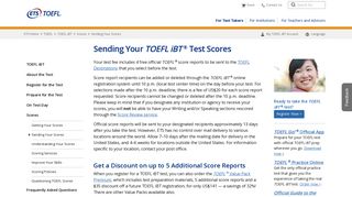 TOEFL iBT: Send Scores - ETS