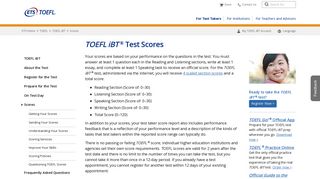 TOEFL iBT: Scores - ETS.org
