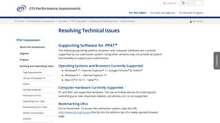 Resolving Technical Issues for the PPAT - ETS