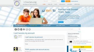 I can't access my account (TOEFL Technical Questions) | i-Courses