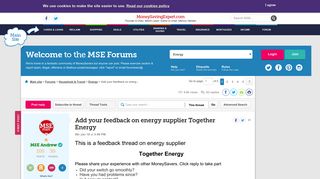 Add your feedback on energy supplier Together Energy ...