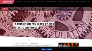 Together Energy takes on One Select's customers - Utility Week