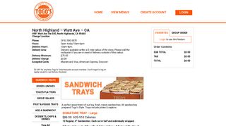 North Highland – Watt Ave – CA - Order Online - Togo's Catering - Olo