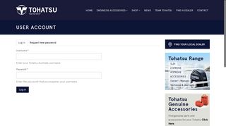 User account | Tohatsu Australia