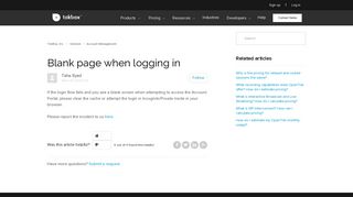 Blank page when logging in – TokBox, Inc.
