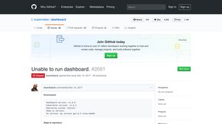 Unable to run dashboard. · Issue #2681 · kubernetes/dashboard · GitHub