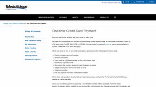 One-time Credit Card Payment - FirstEnergy Corp.