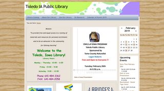 Welcome — Toledo IA Public Library