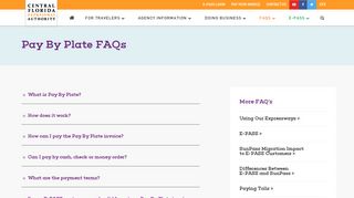 Pay By Plate FAQs | Central Florida Expressway Authority