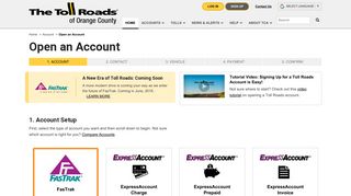 Open an Account - The Toll Roads