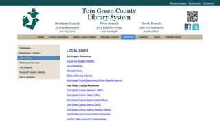 Law Links - Tom Green County Library System - San Angelo, Texas