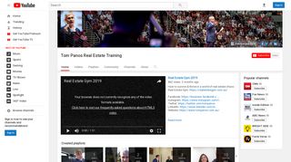 Tom Panos Real Estate Training - YouTube