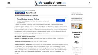 Tom Thumb Application, Jobs & Careers Online - Job-Applications.com