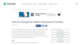 How to Change the Admin Password in Tomato | Techwalla.com