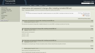 Username and password change after instaling tomatoUSB ext - TomatoUSB