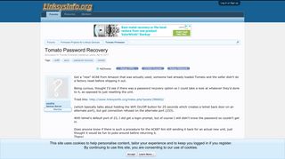 Tomato Password Recovery | LinksysInfo.org