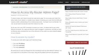 How to Access My Router Admin Page? - LearnTomato