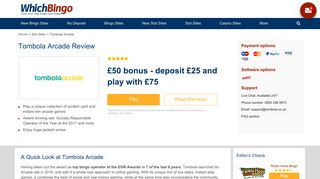 Tombola Arcade | Play real money arcade and slot games for 5p to £1