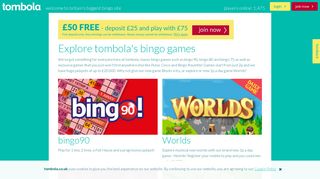 Play Bingo Games Online - Join Now & Play Bingo Today | tombola