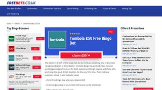 Tombola Bingo - Get £50 Free Welcome Bonus | Freebets.co.uk