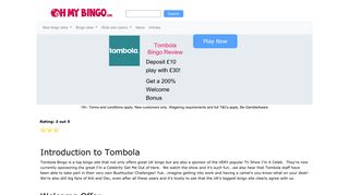 Tombola Bingo | Get up to £50 Free | OhMyBingo