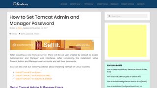 How to Set Tomcat Admin and Manager Password - TecAdmin