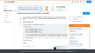 I cannot access tomcat admin console? - Stack Overflow