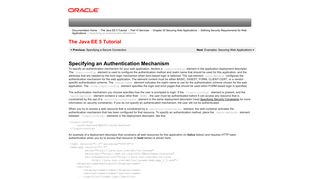Specifying an Authentication Mechanism (The Java EE 5 Tutorial)