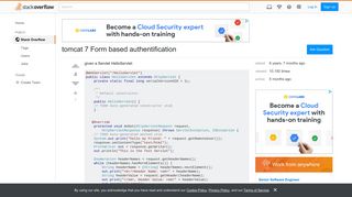 tomcat 7 Form based authentification - Stack Overflow