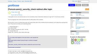 [Tomcat-users] j_security_check redirect after login - Grokbase
