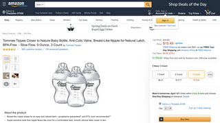Amazon.com : Tommee Tippee Closer to Nature Baby Bottle, Anti ...