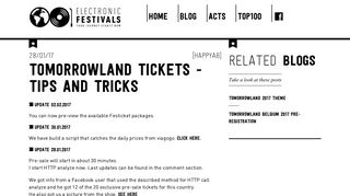Tomorrowland Tickets - Tips and tricks | ELECTRONIC-FESTIVALS.COM