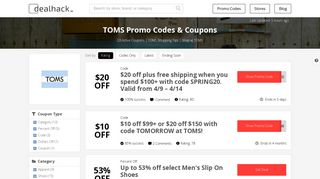 $10 Off TOMS Coupons & Promo Codes [February 2019] - Dealhack