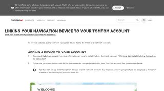 Linking your navigation device to your TomTom account