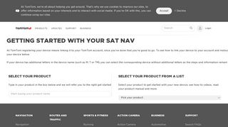 Get Started – Product Registration & Use – TomTom – Sat Nav