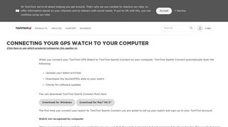 Connecting your GPS watch to your computer - TomTom support
