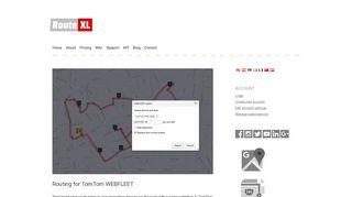 Routing for TomTom WEBFLEET | RouteXL