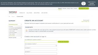 Create a New Account - Customer Portal
