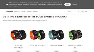 Get Started – Product Registration & Use – TomTom – Sports & Fitness