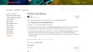 TomTom and Strava – Strava Support