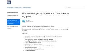 How do I change the Facebook account linked to my game? – Big Fish ...