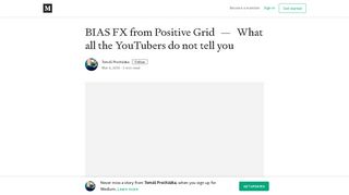 BIAS FX from Positive Grid — What all the YouTubers do not tell you