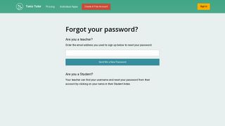 Reset Password | Tonic Tutor