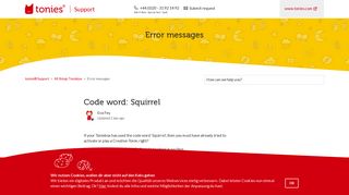 Code word: Squirrel – tonies® Support