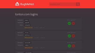 tonton.com passwords - BugMeNot