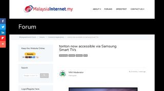 tonton now accessible via Samsung Smart TVs - MalaysiaInternet