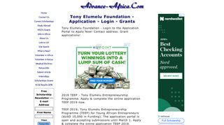 Tony Elumelu Foundation - Application - Login - Grants - Advance Africa