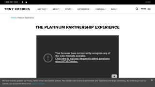 The Platinum Partnership Experience | Tony Robbins