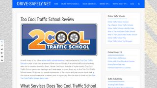 Too Cool Traffic School Review - Drive-Safely.net