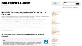Nice little 'too many login attempts' move by Facebook SolOrwell.com